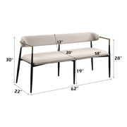 Jaramillo Bench - Beige Linen & Black