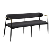 Jaramillo Bench - Black Chenille & Black (65"W x 20"D x 30"H)