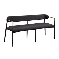 Jaramillo Bench - Black Chenille & Black (65"W x 20"D x 30"H)