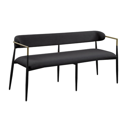 Jaramillo Bench - Black Chenille & Black (65"W x 20"D x 30"H)