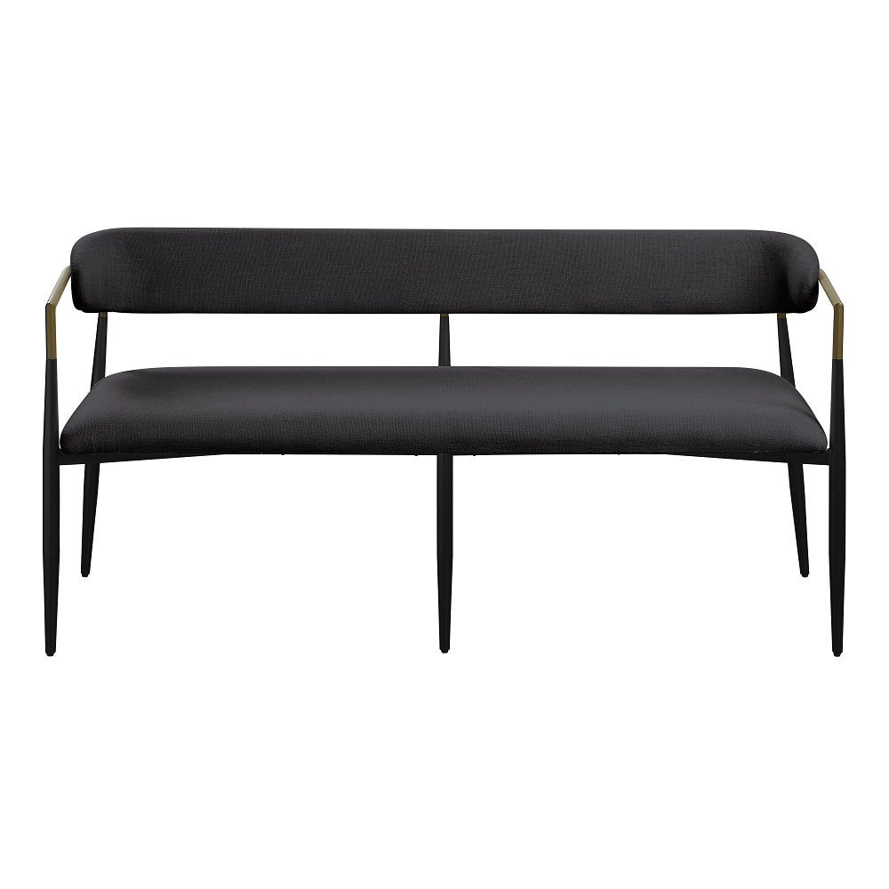 Jaramillo Bench - Black Chenille & Black (65"W x 20"D x 30"H)