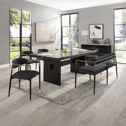 Jaramillo Bench - Black Chenille & Black (65"W x 20"D x 30"H)