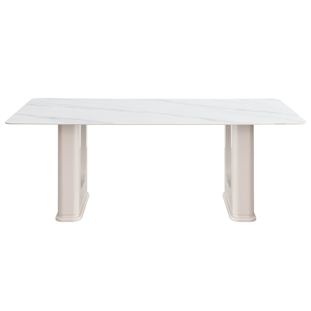 Mesa de comedor rectangular Kalam de 79" de largo con tablero de cerámica