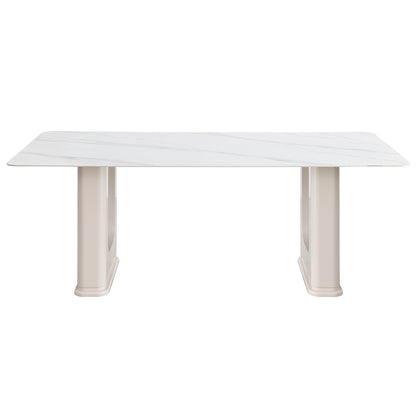 Mesa de comedor rectangular Kalam de 79" de largo con tablero de cerámica