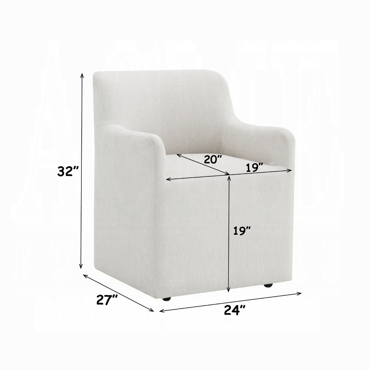 Cafell Arm Chair w/Swivel Casters