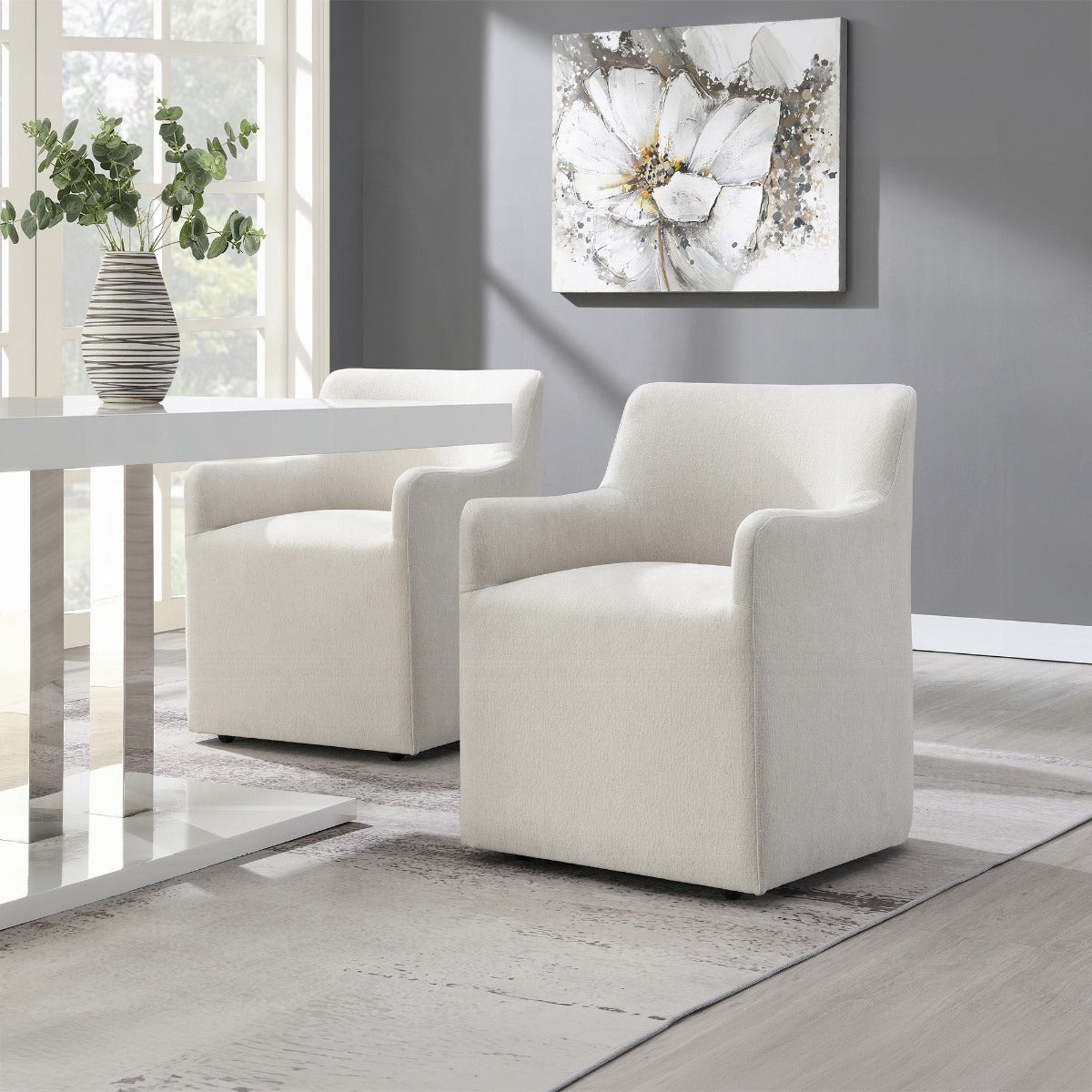 Cafell Arm Chair w/Swivel Casters