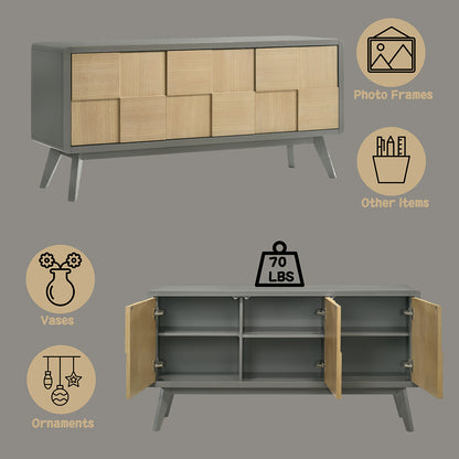 Servidor rectangular Blayde de 59" de largo y 3 puertas