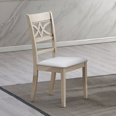 Ferris Side Chair (Set of 2) - Beige Linen & Antique Bone White