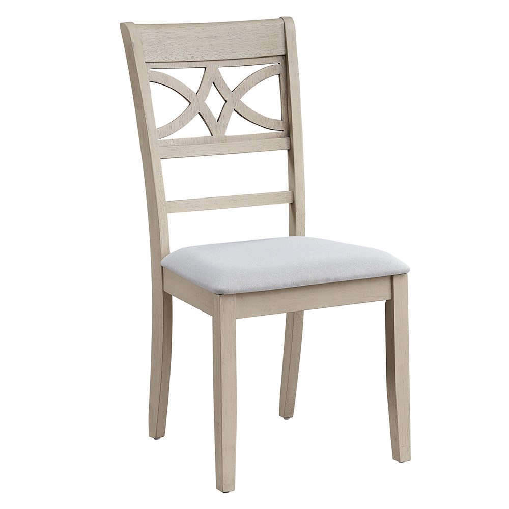 Ferris Side Chair (Set of 2) - Beige Linen & Antique Bone White