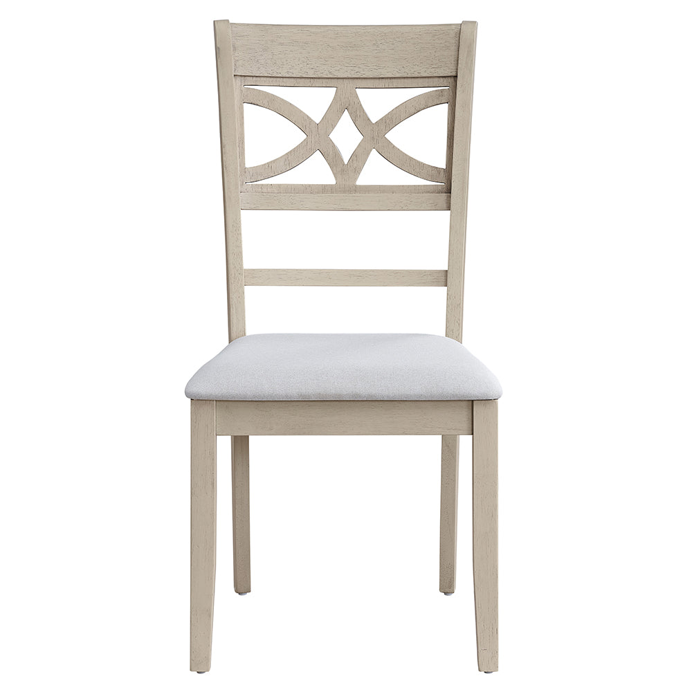 Ferris Side Chair (Set of 2) - Beige Linen & Antique Bone White