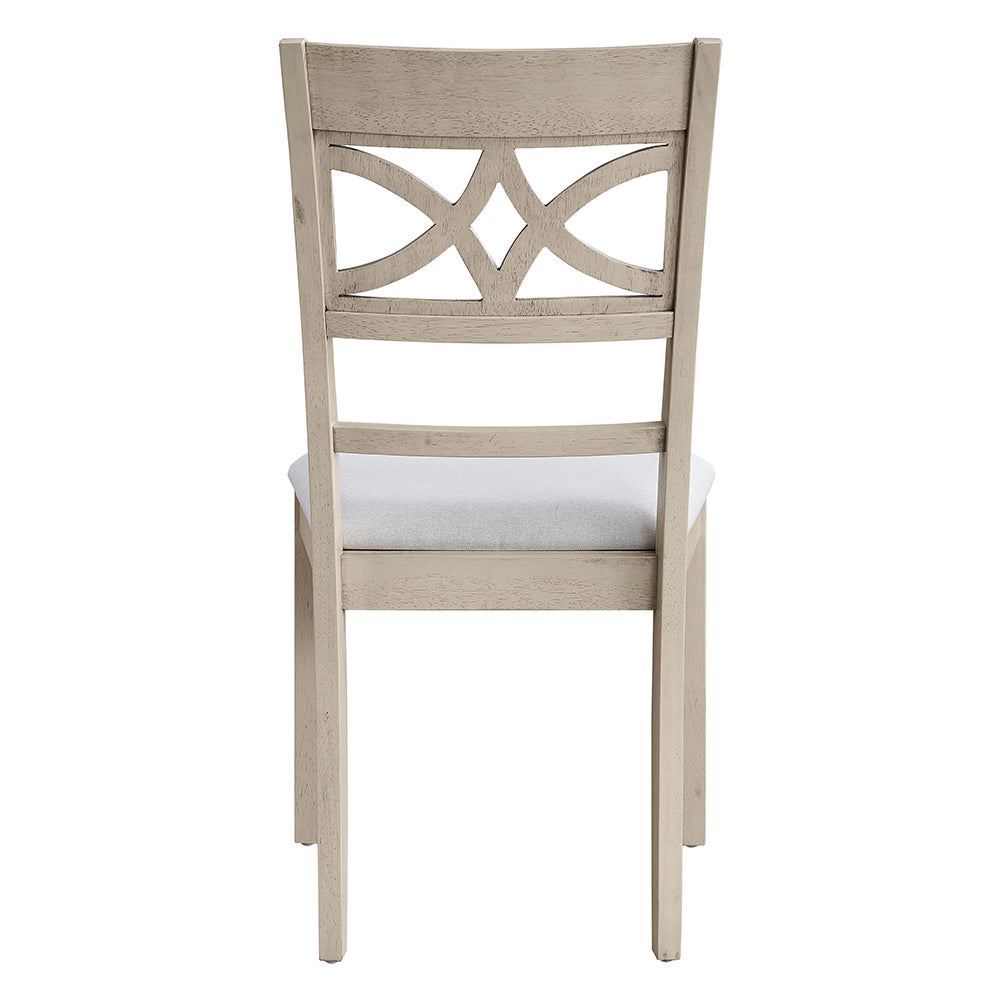 Ferris Side Chair (Set of 2) - Beige Linen & Antique Bone White
