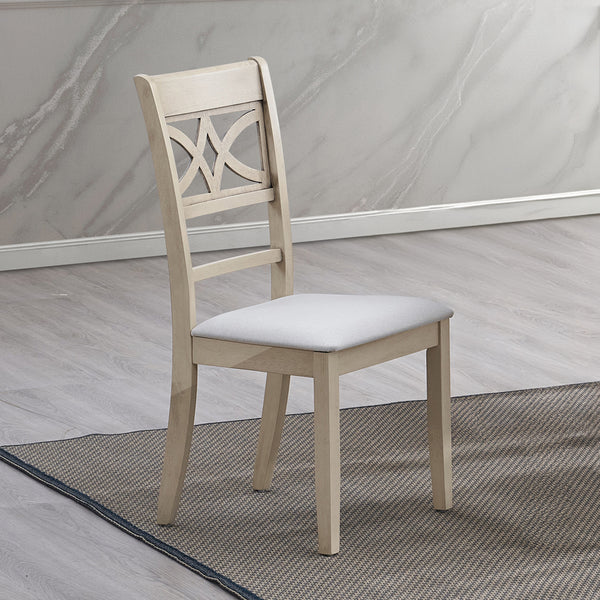 Ferris Side Chair (Set of 2) - Beige Linen & Antique Bone White