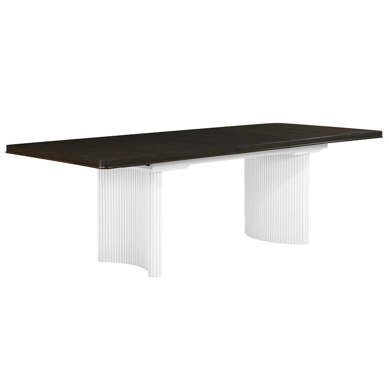 Mesa de comedor rectangular Carena de 96" de largo con hojas