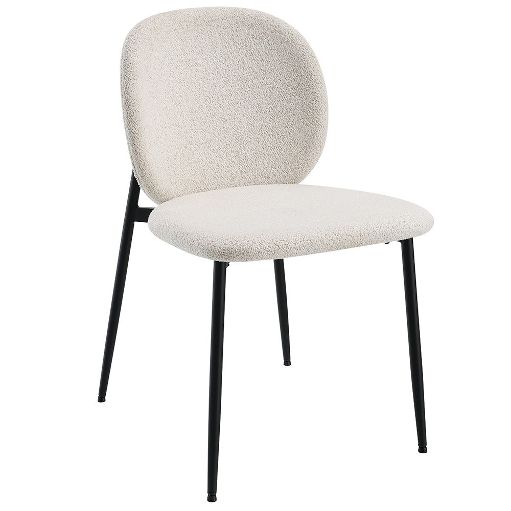 Klaus Side Chair (Set of 2) - White Boucle & Black