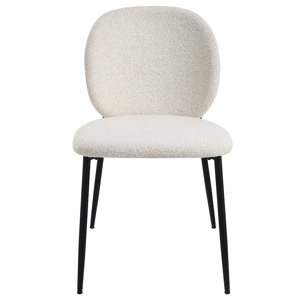 Klaus Side Chair (Set of 2) - White Boucle & Black