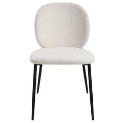Klaus Side Chair (Set of 2) - White Boucle & Black