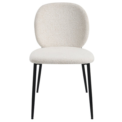 Klaus Side Chair (Set of 2) - White Boucle & Black