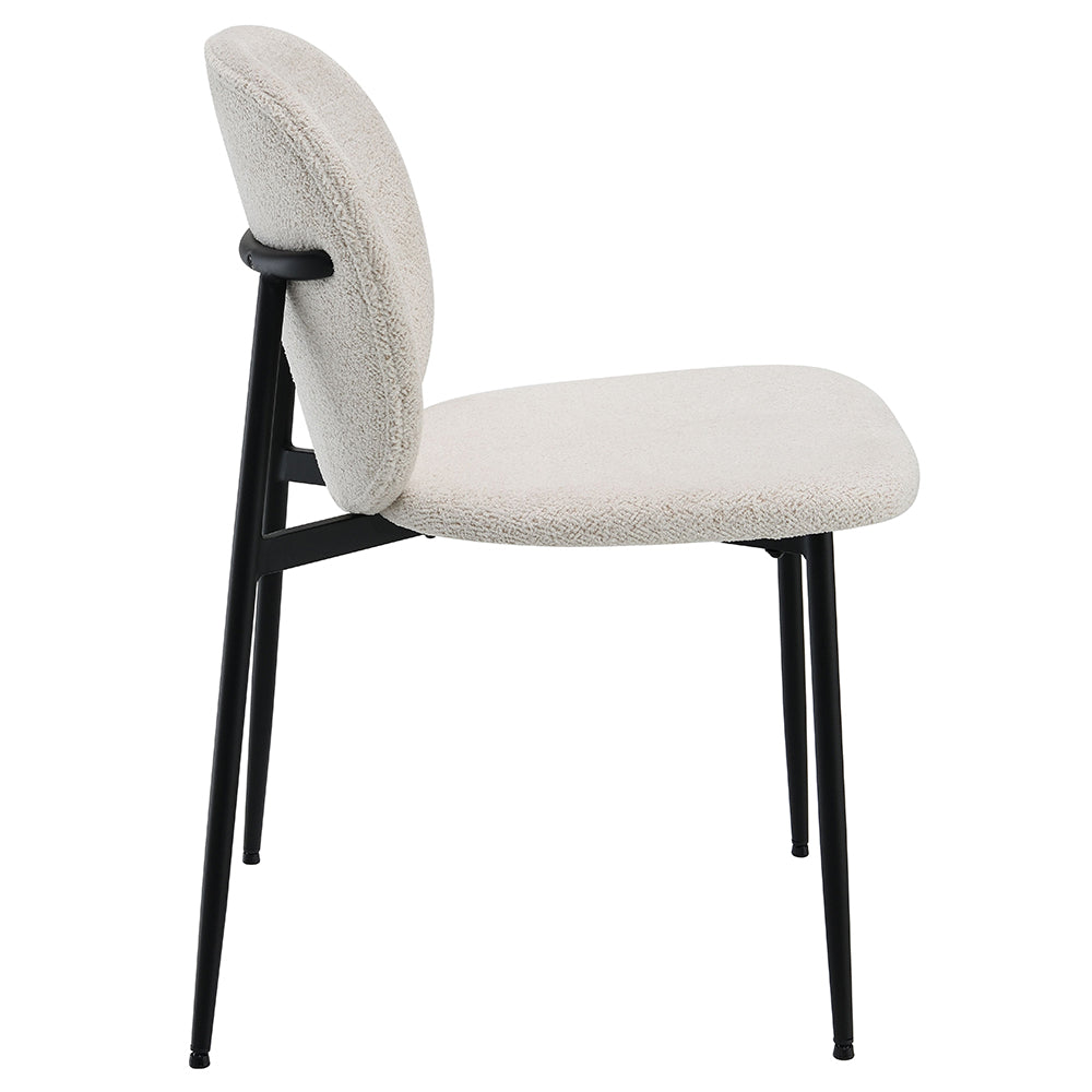 Klaus Side Chair (Set of 2) - White Boucle & Black