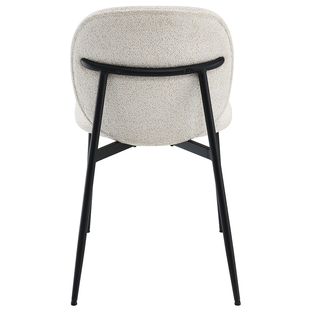 Klaus Side Chair (Set of 2) - White Boucle & Black