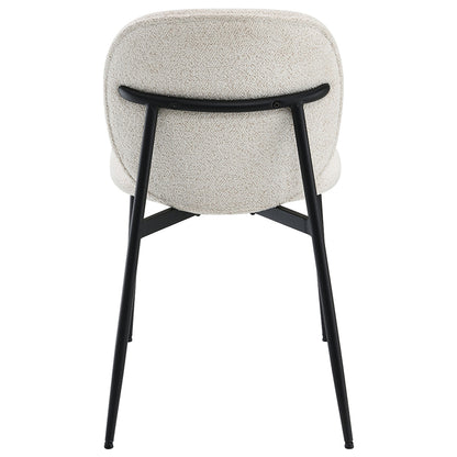 Klaus Side Chair (Set of 2) - White Boucle & Black