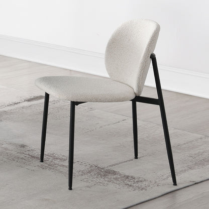 Klaus Side Chair (Set of 2) - White Boucle & Black