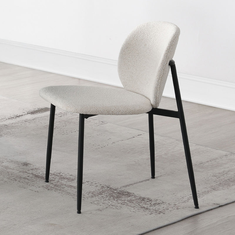Klaus Side Chair (Set of 2) - White Boucle & Black