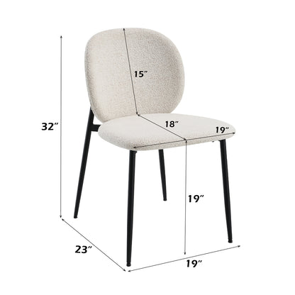 Klaus Side Chair (Set of 2) - White Boucle & Black