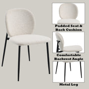 Klaus Side Chair (Set of 2) - White Boucle & Black