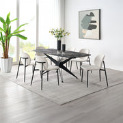Klaus Side Chair (Set of 2) - White Boucle & Black