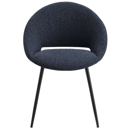 Klaus Side Chair (Set of 2) - Navy Boucle & Black