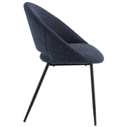 Klaus Side Chair (Set of 2) - Navy Boucle & Black
