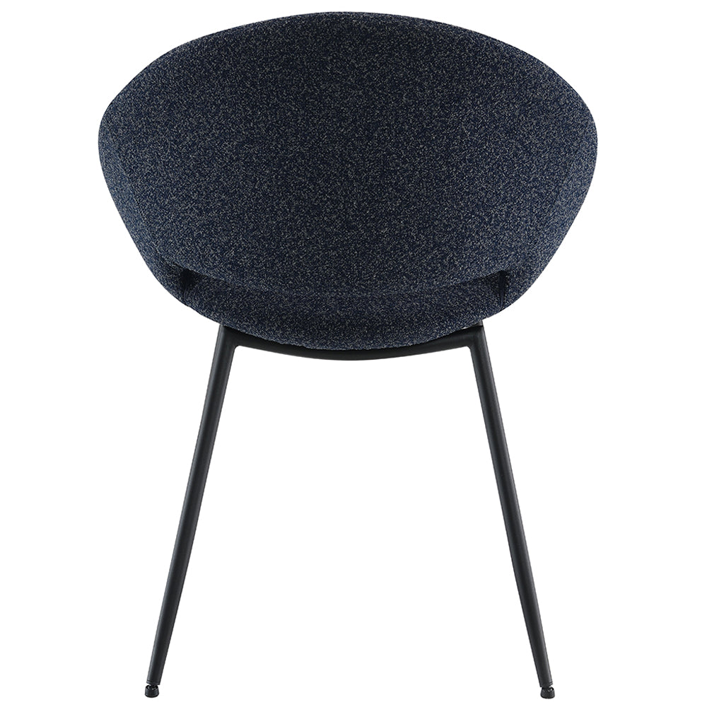 Klaus Side Chair (Set of 2) - Navy Boucle & Black