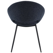 Klaus Side Chair (Set of 2) - Navy Boucle & Black