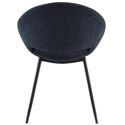 Klaus Side Chair (Set of 2) - Navy Boucle & Black