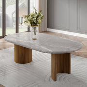 Mesa de comedor ovalada Darcy de 87" de largo