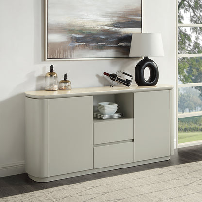 Servidor rectangular Ingram de 65" de largo con cubierta de cerámica