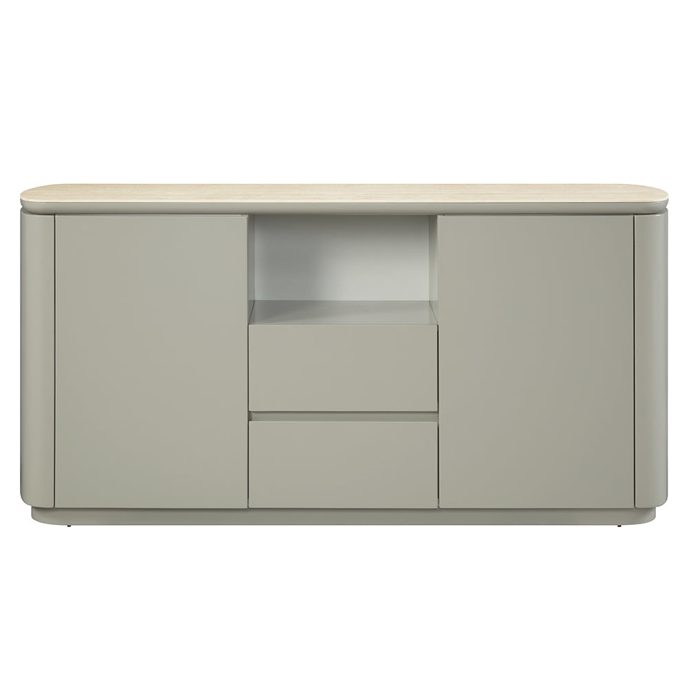 Servidor rectangular Ingram de 65" de largo con cubierta de cerámica