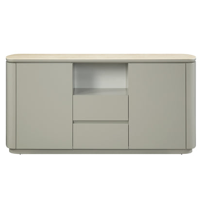 Servidor rectangular Ingram de 65" de largo con cubierta de cerámica