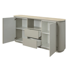 Servidor rectangular Ingram de 65" de largo con cubierta de cerámica