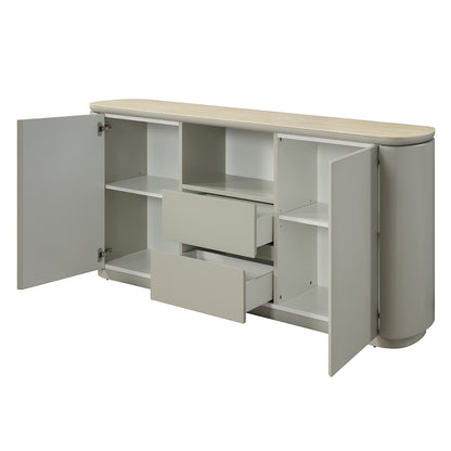 Servidor rectangular Ingram de 65" de largo con cubierta de cerámica