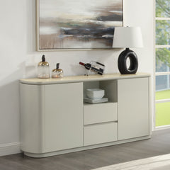 Servidor rectangular Ingram de 65" de largo con cubierta de cerámica