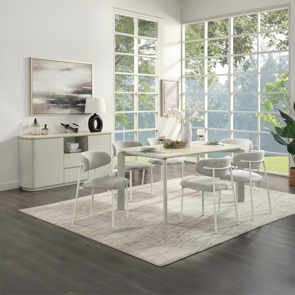 Servidor rectangular Ingram de 65" de largo con cubierta de cerámica