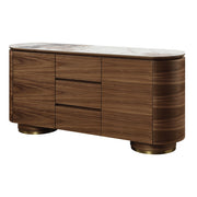Servidor rectangular Willene de 63" de largo con almacenamiento múltiple