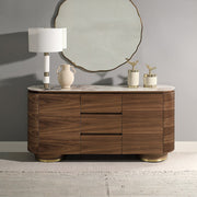 Servidor rectangular Willene de 63" de largo con almacenamiento múltiple