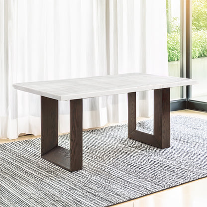 Mesa de comedor rectangular Edwyn de 172 cm de largo con tablero de mármol