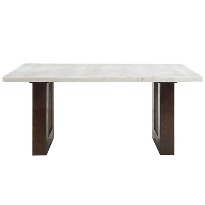 Mesa de comedor rectangular Edwyn de 172 cm de largo con tablero de mármol