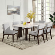 Mesa de comedor rectangular Edwyn de 172 cm de largo con tablero de mármol