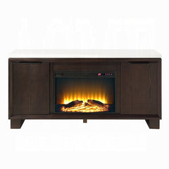 Edwyn Server w/Natural Marble Top & Fireplace
