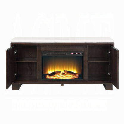 Edwyn Server w/Natural Marble Top & Fireplace