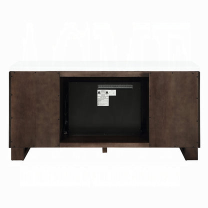 Edwyn Server w/Natural Marble Top & Fireplace